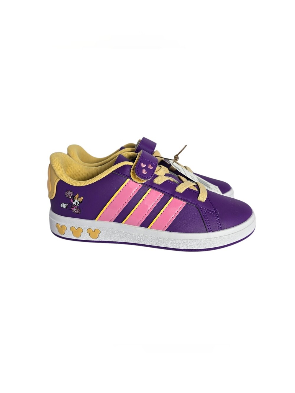 adidas x Disney Grand Court Minnie EL K Shoes Purple Pink JS2347 Size 2.5 NIB